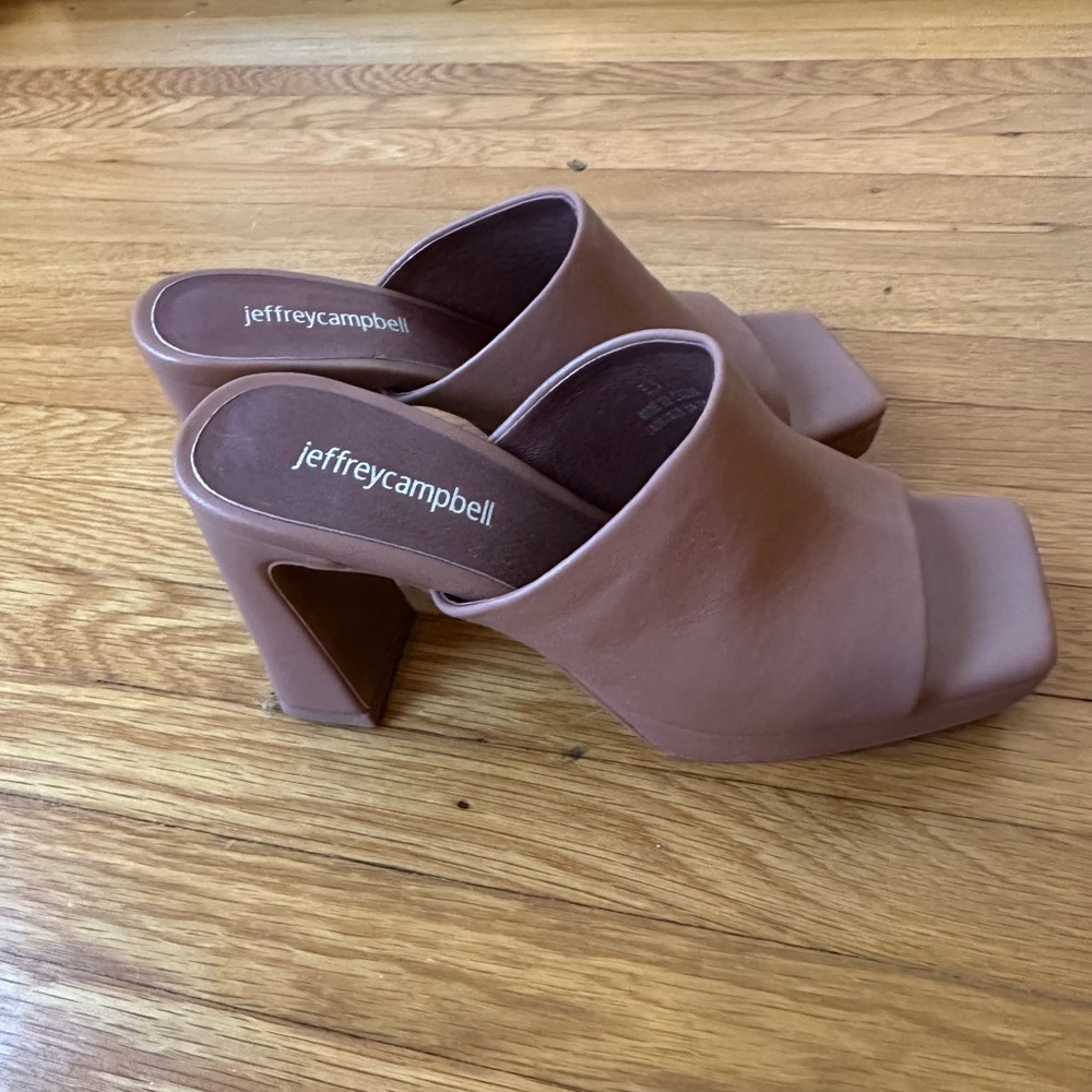 Jeffery Campbell Rose Beige Mule Sandals